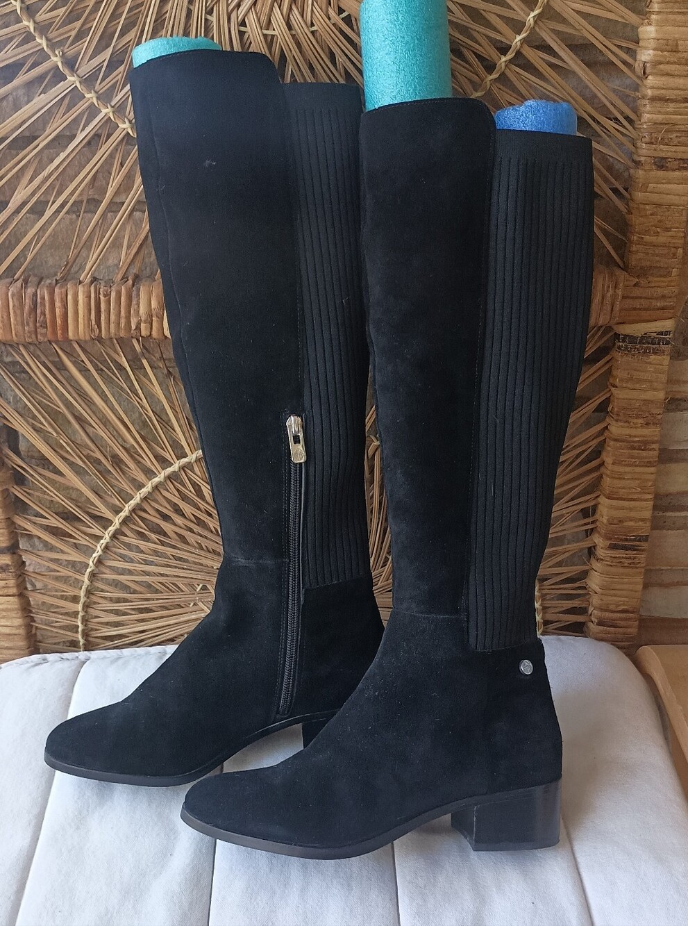 Antonio Melani Classic Black Knee-High Suede Boots_7.5